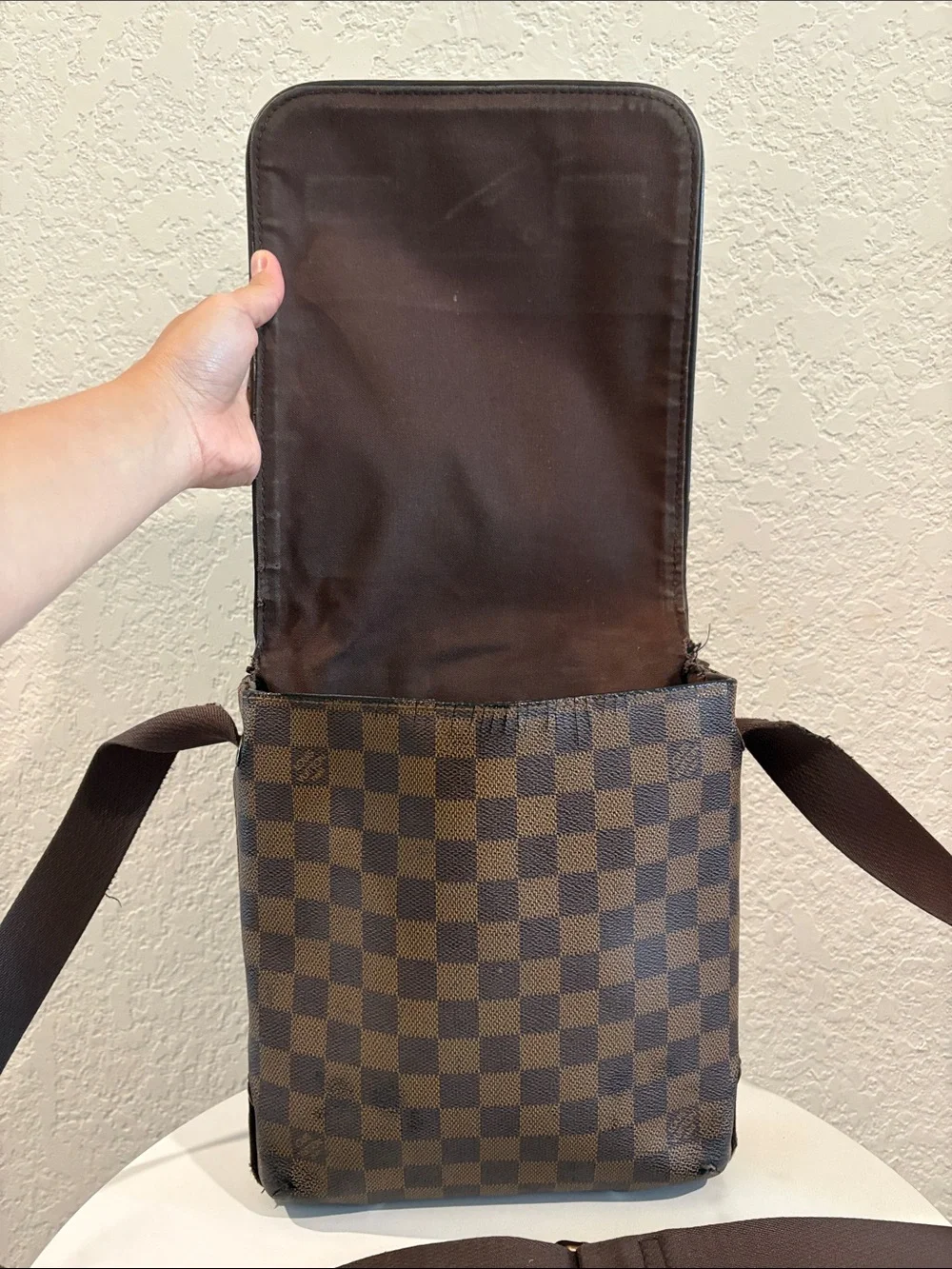 Louis Vuitton Damier Ebene Brown Brooklyn PM Crossbody Bag LV